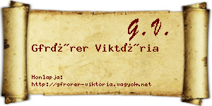 Gfrörer Viktória névjegykártya
